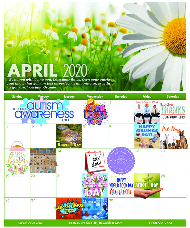 April Fun Motivational Calendar