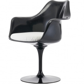 Black and White PU Tulip Style Armchair