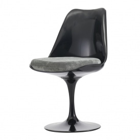 Black and Luxurious Grey Tulip Style Side Chair