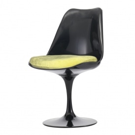 Black and Luxurious Yellow Tulip Style Side Chair
