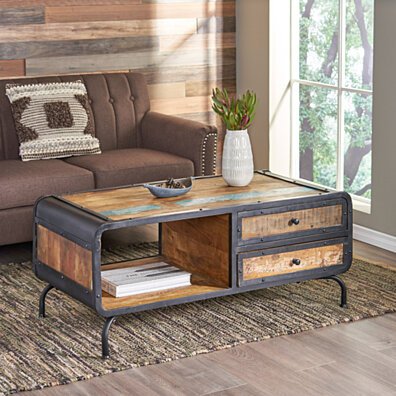 Abby Boho Industrial Recycled Wood TV Stand