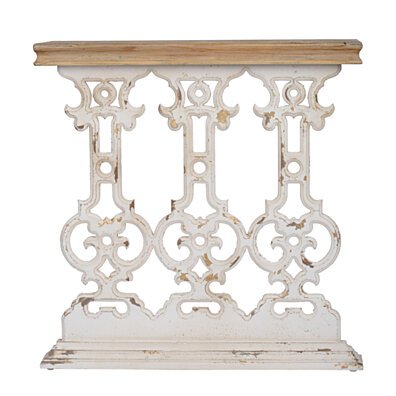 Classic Vintage White Wash Console Table, 32