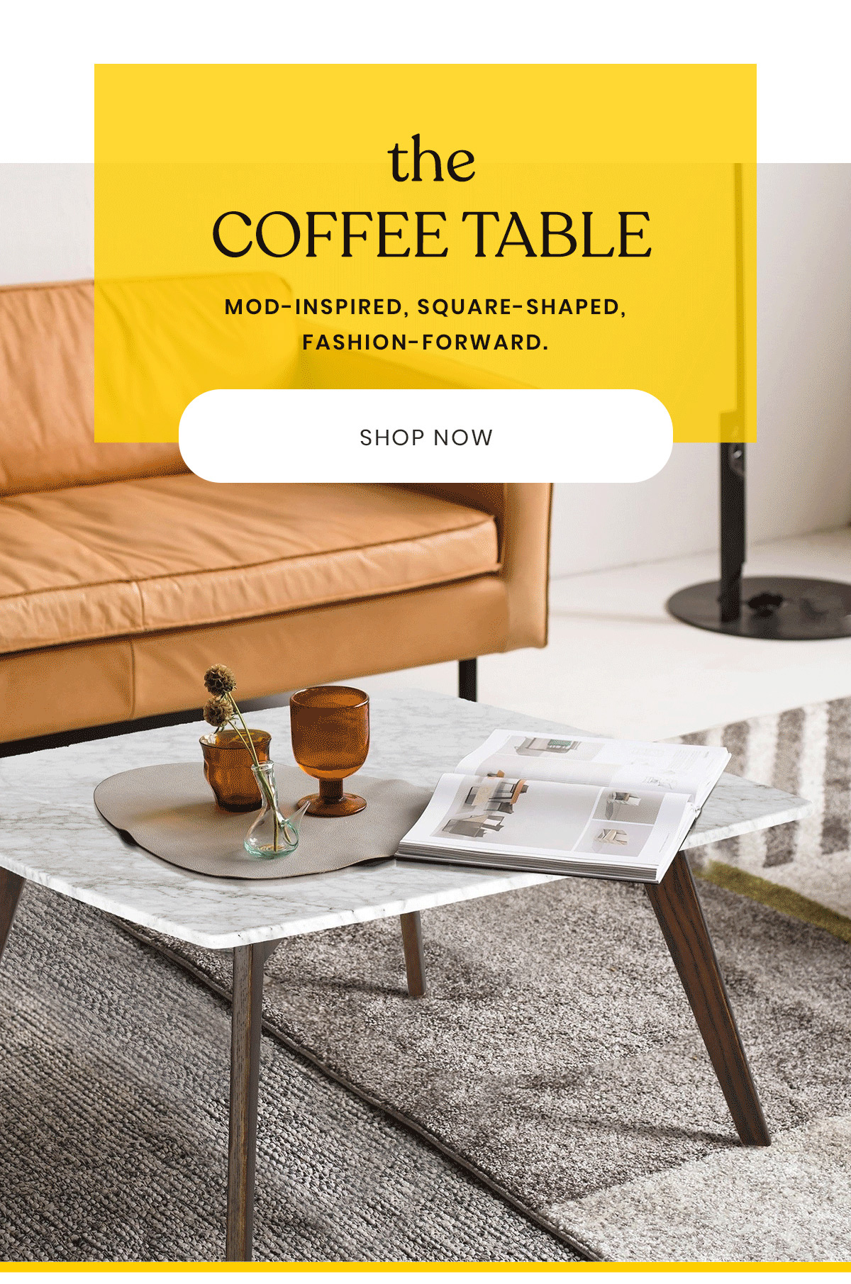 The Coffee Table - Mod-inspired, square-shaped, fashion-forward