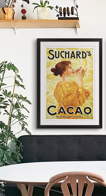 Circa 1905 Belgian Poster For Suchard''s Cacao