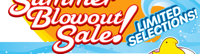 SUMMER BLOWOUT SALE!!! No discount code needed - reduced prices shown when items placed in shopping bag.