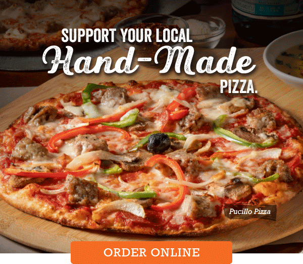 Support your local hand-made pizza. Click to order online