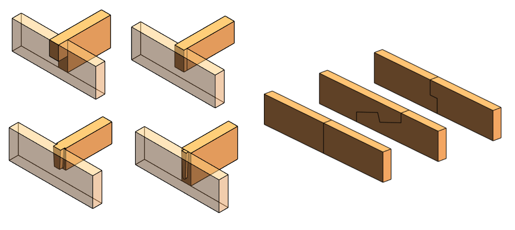 Heavy timber girder-to-girder connections modeled in Autodesk Revit using AGACAD Wood Framing OAK BIM software