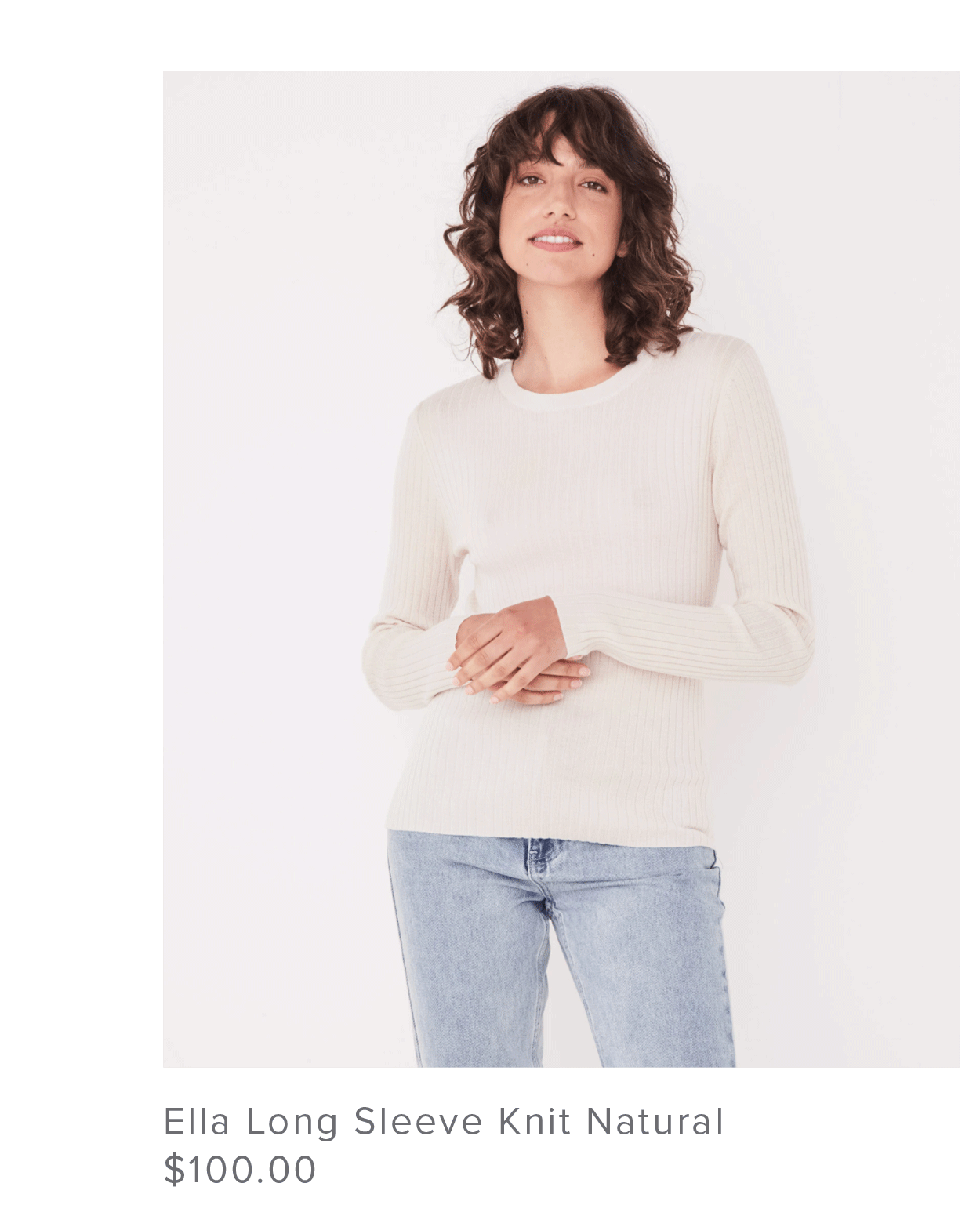 Ella Long Sleeve Knit Natural | Assembly Label