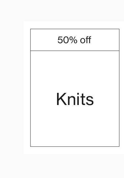 50% off Knits