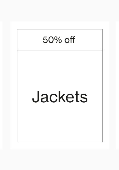50% off Jackets