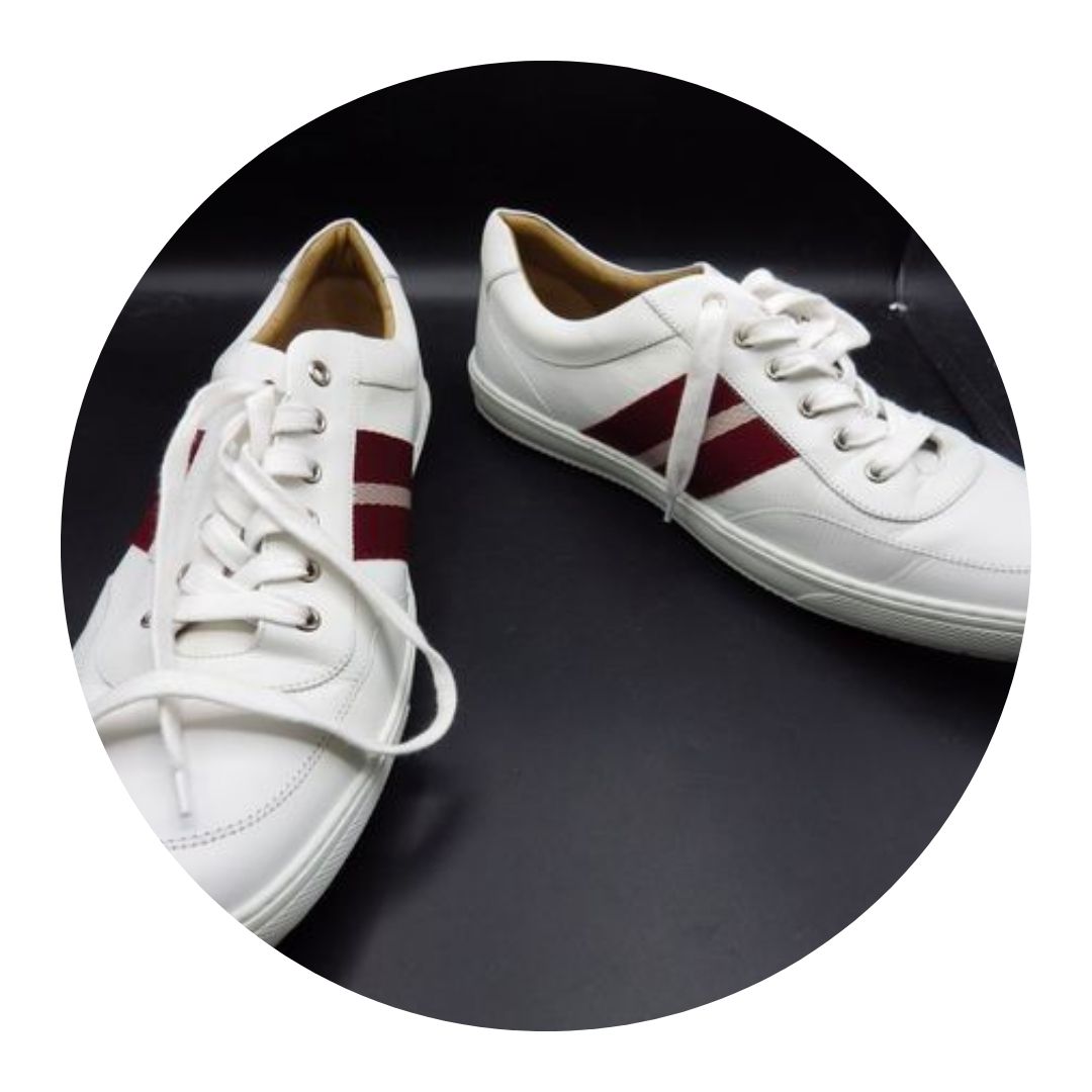Bally White W Red Trim Sneakers Size 12