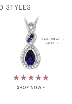 Lab-Created Blue Sapphire Necklace