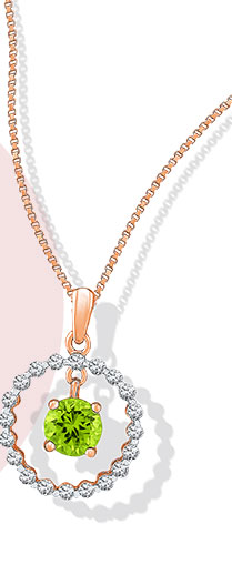 10K Rose Gold Peridot Necklace