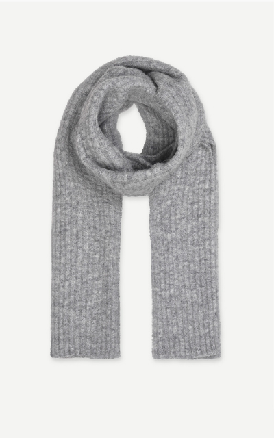 Nori scarf slim 7355 in Grey mel