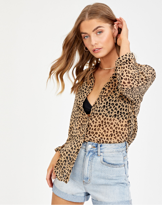 Shop Sheer Leopard Shirt