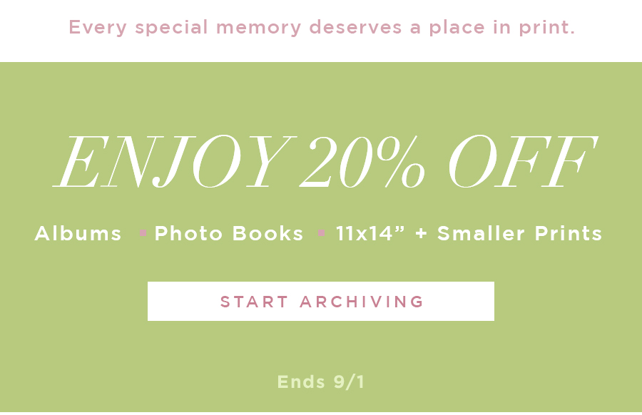Every special memory deserves a place in print.   Enjoy 20% Off Albums Photo Books 11x14