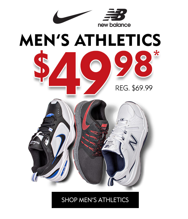 Nike and New Balance Men''s Athletics starting at $39.98. Shop Men''s Athletics