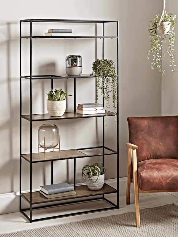 NEW Textured Gold Topped Shelf Unit