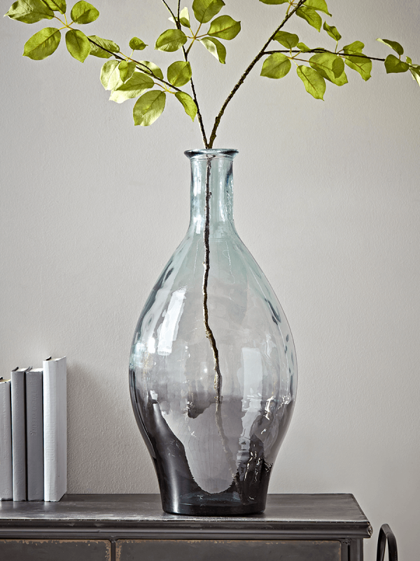 NEW Recycled Glass Large Bottle Vase