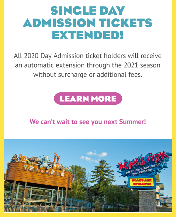 Single Day Admission Tickets Extended!