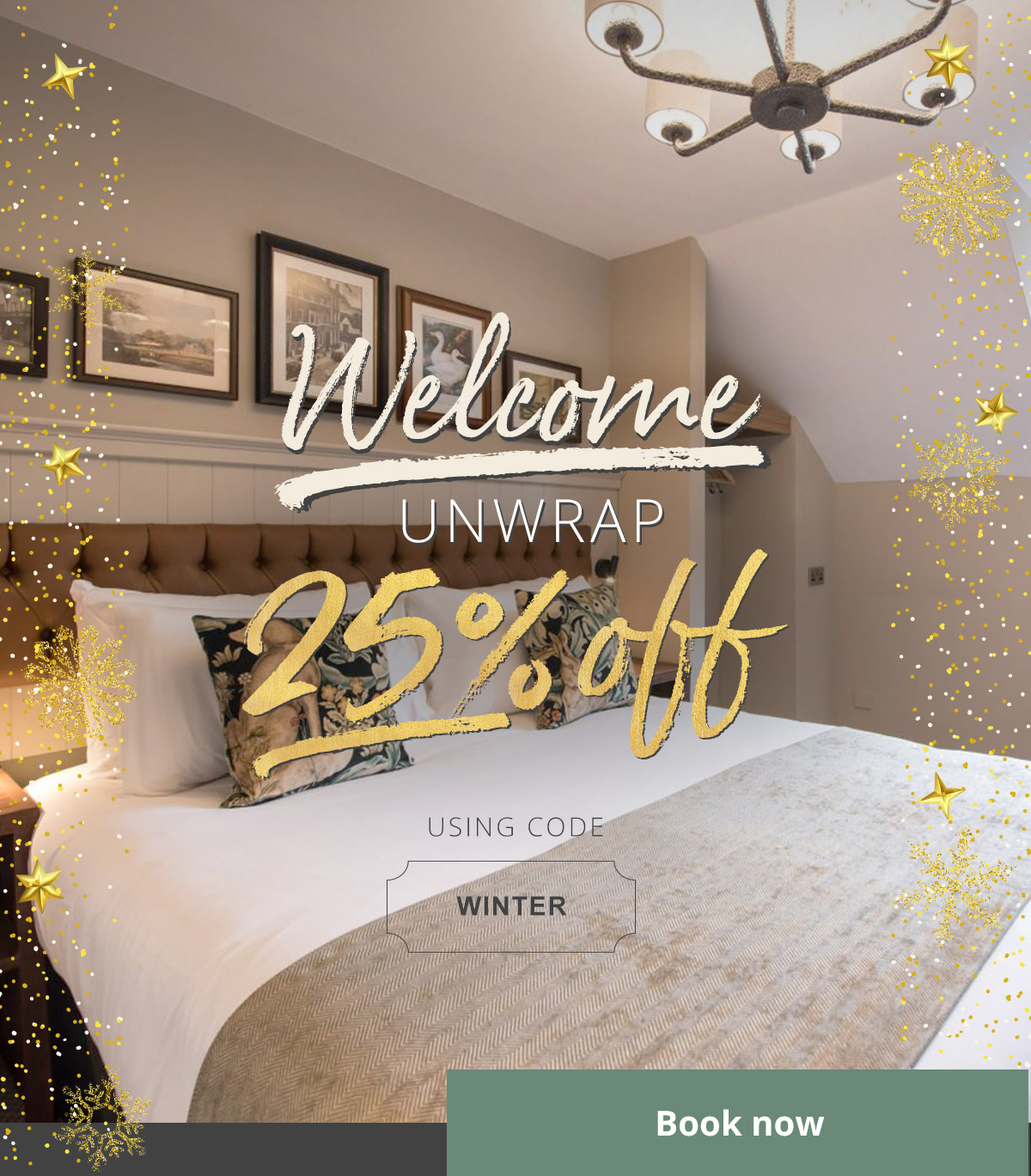 Thank you for signing up to Innkeeper’s Lodge as part of Innkeeper’s Collection. Now that you’re here, unwrap our gift of 25% off your hotel room.