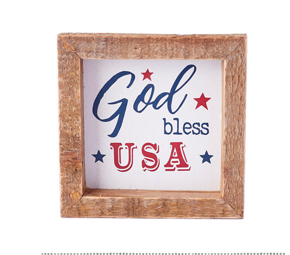 Patriotic God Bless USA Tabletop Sign