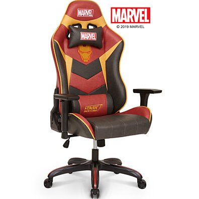 Marvel Avengers Iron Man Big & Wide Heavy Duty 400 lbs Computer Gaming Racing Desk Chair Red Gold - Endgame & Infinity War Legends Series
