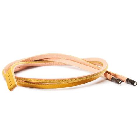 Leather Bracelet Yellow/Light Pink