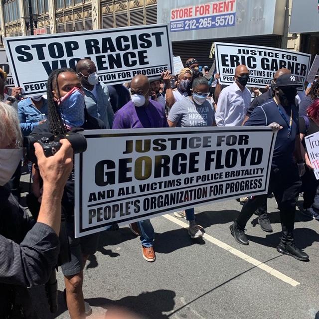 Newark Mayor Ras Baraka Marches joins protest over death of George Floyd organized by The Peoples Organization for Progress CREDIT ALEXANDRA HILL / NEWS