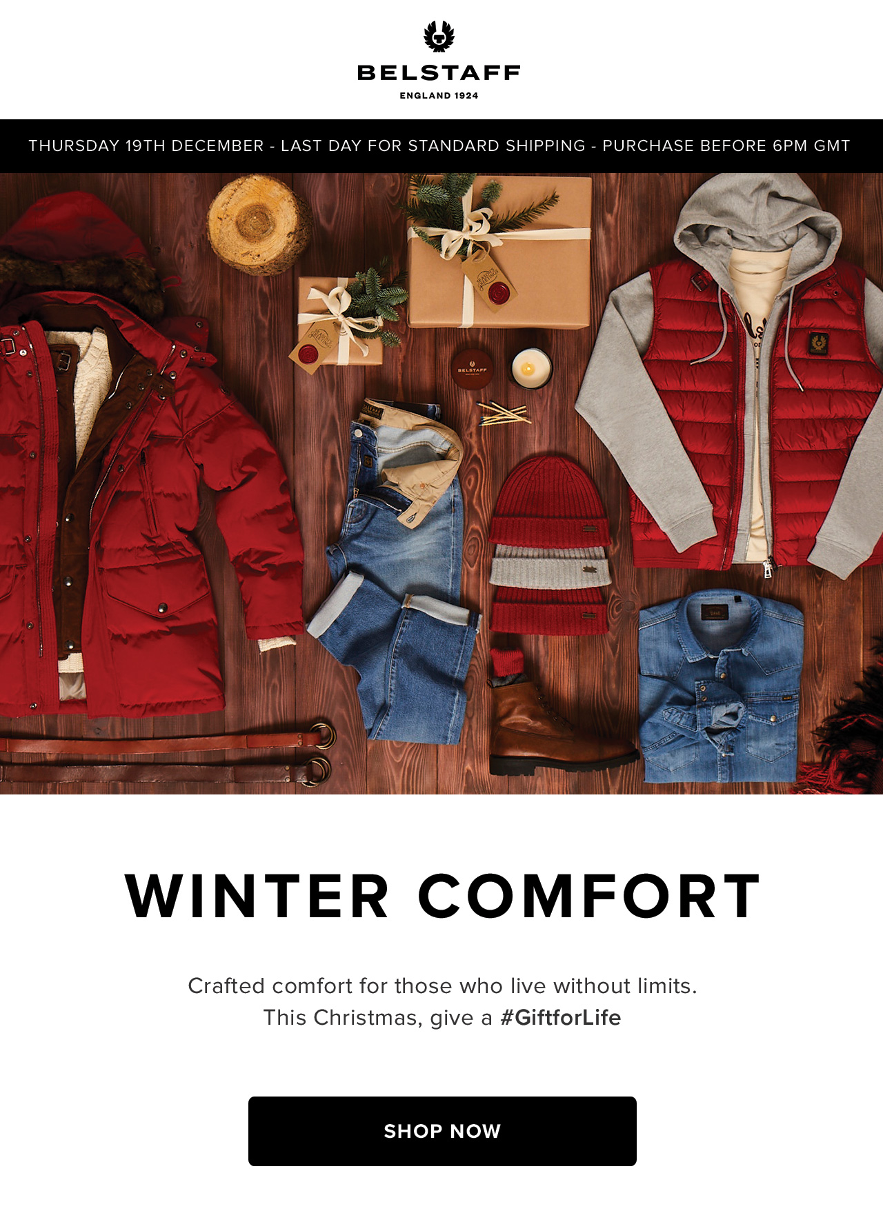 Crafted for comfort indoors or out. Wherever you're headed this Winter, give a #GiftforLife 