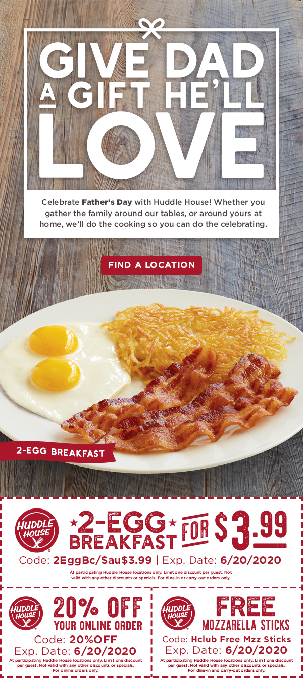Celebrate Father's Day at Huddle House