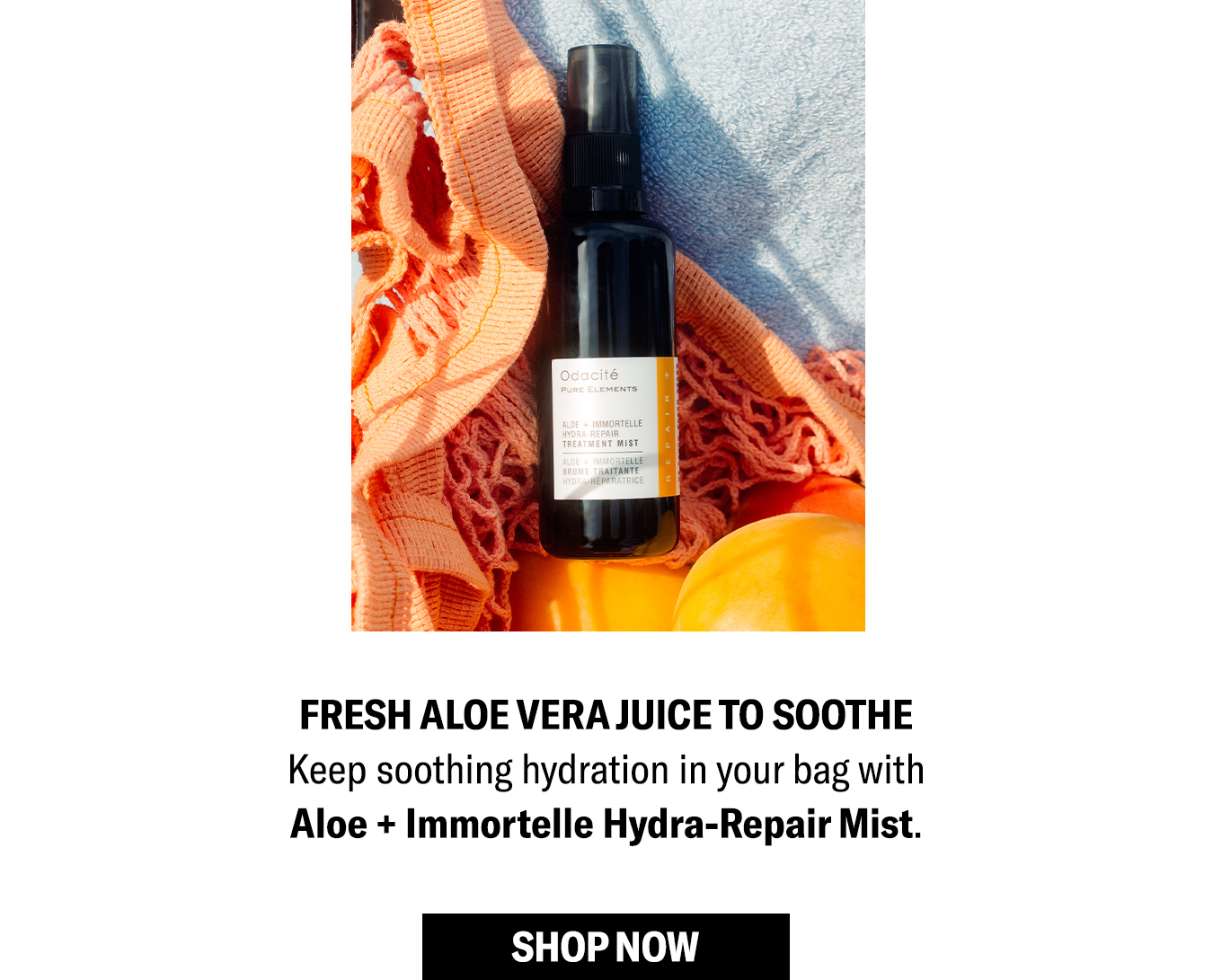 Fresh Aloe Vera Juice to soothe.