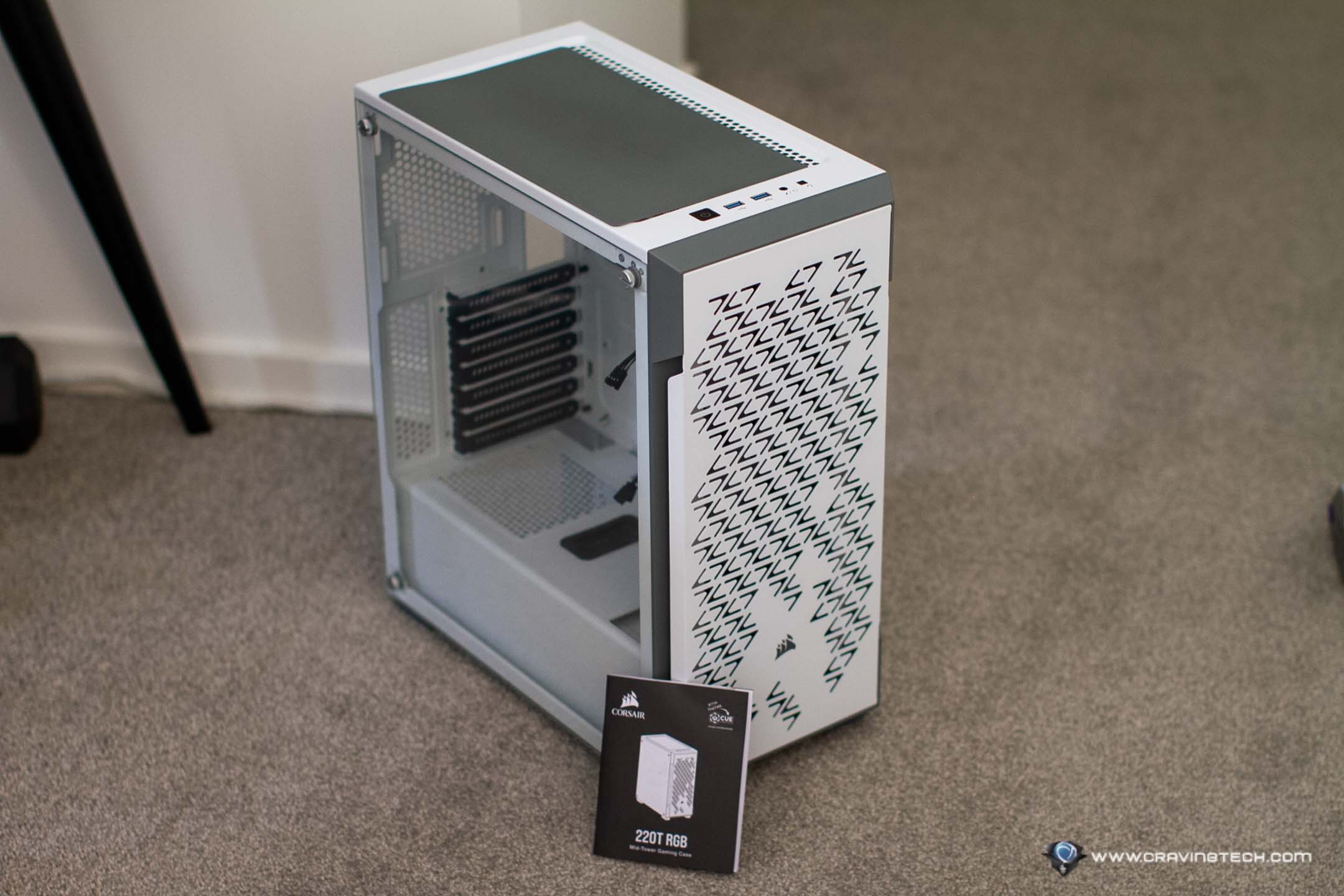 AMD Ryzen build with iCUE 220T RGB Airflow Tempered Glass Mid-Tower Smart Case from CORSAIR
