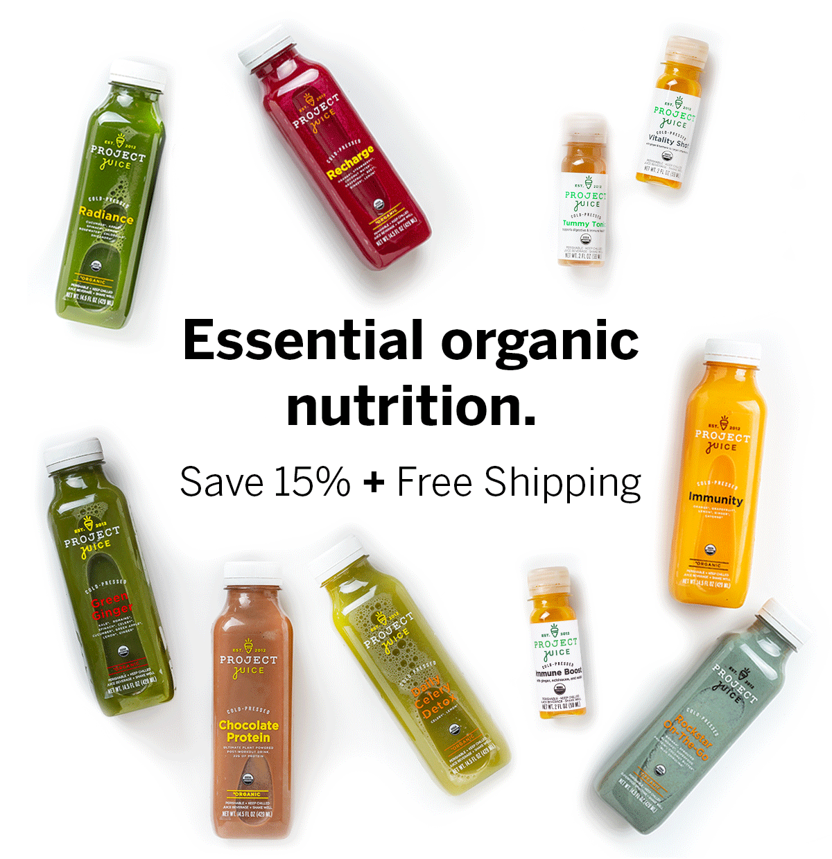 essential organic nutrition. Save 15% + Free Shipping