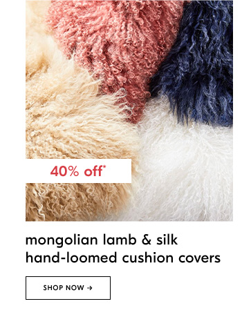 mongolian lamb & silk hand-loomed cushion covers