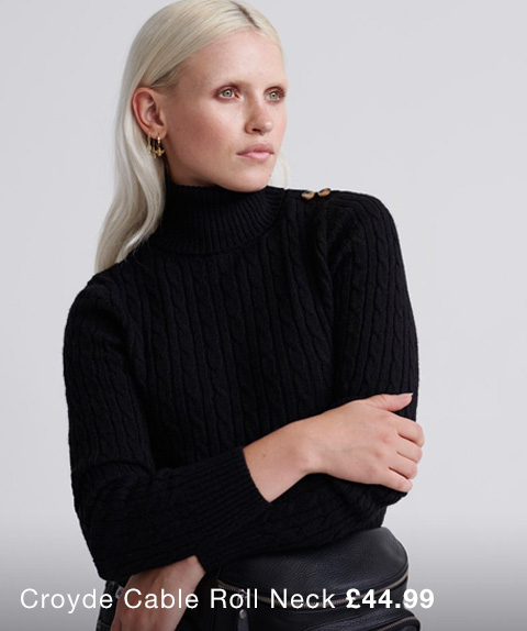 Croyde Cable Roll Neck