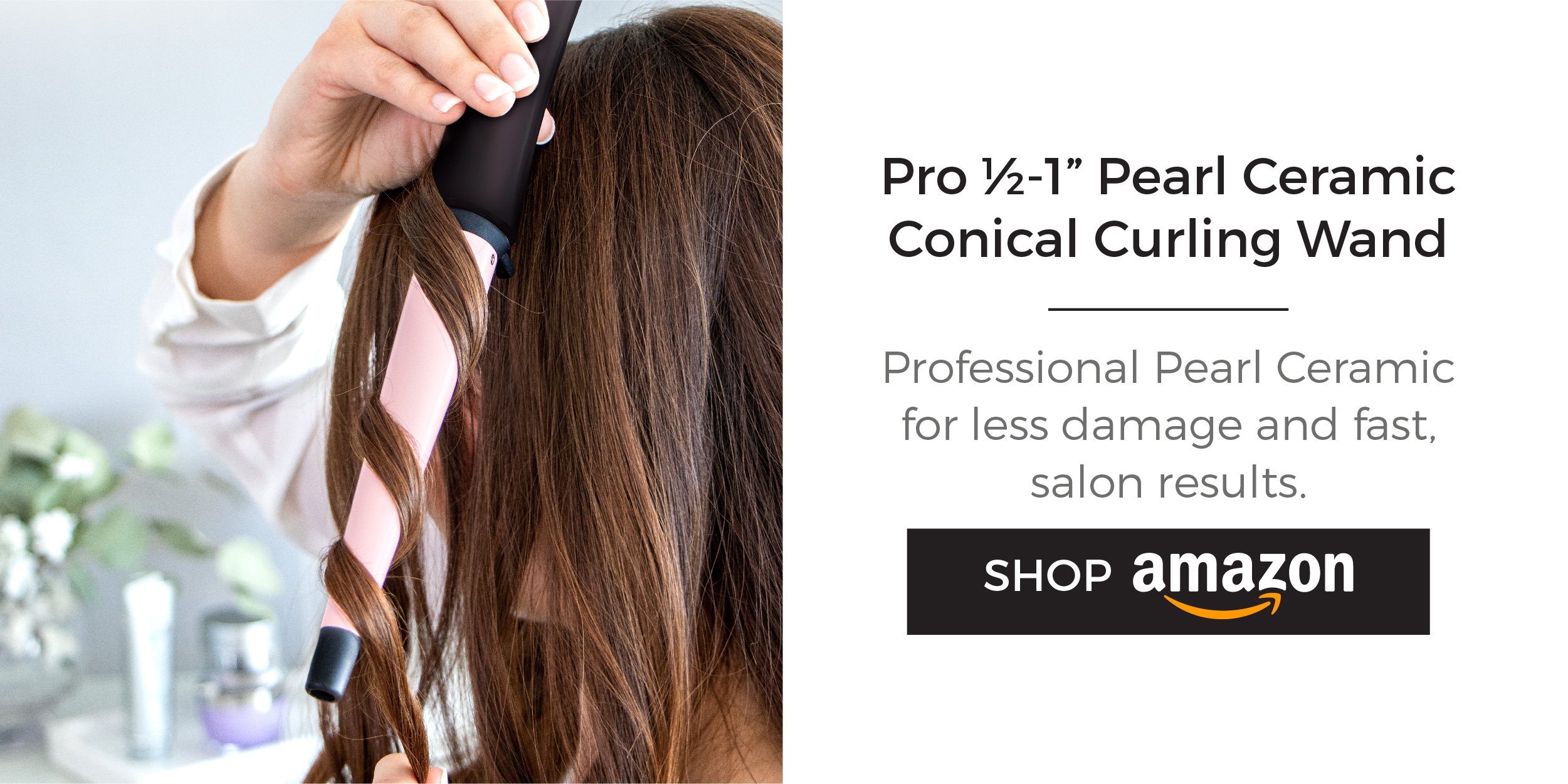 Pro -1 Pearl Ceramic Conical Curling Wand. Shop now!