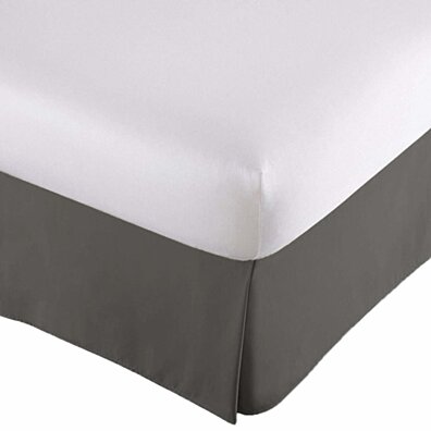 Bed Skirt Long Staple 100% Fiber Finest Quality - Durable, Comfortable, Abrasion Resistant & Quadruple Pleated