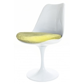 White and Luxurious Yellow Tulip Style Side Chair
