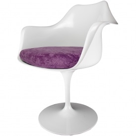 White and Luxurious Purple Tulip Style Armchair