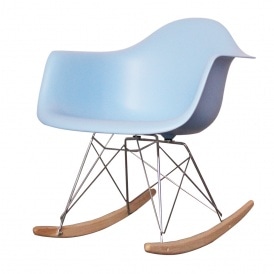 Style Light Blue Plastic Retro Rocking Chair