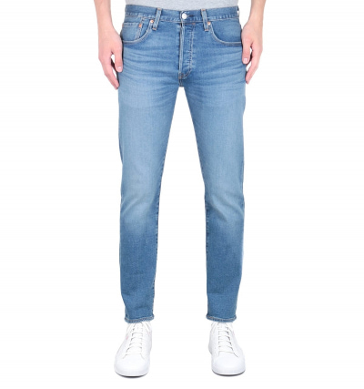 Levi''s Premium 501 Slim Fit Tapered Light Blue Wash Denim Jeans