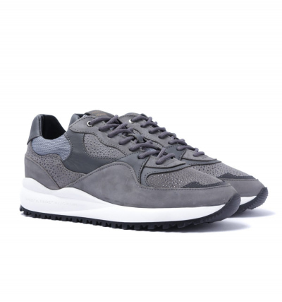 Android Homme Santa Monica Grey Stingray Suede Trainers