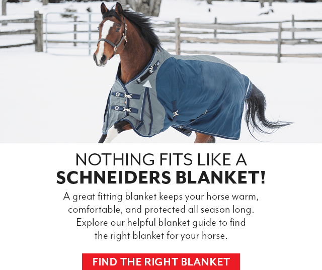 Nothing fits like a Schneiders Blanket. Explore our helpful blanket guide to find the right blanket for your horse.