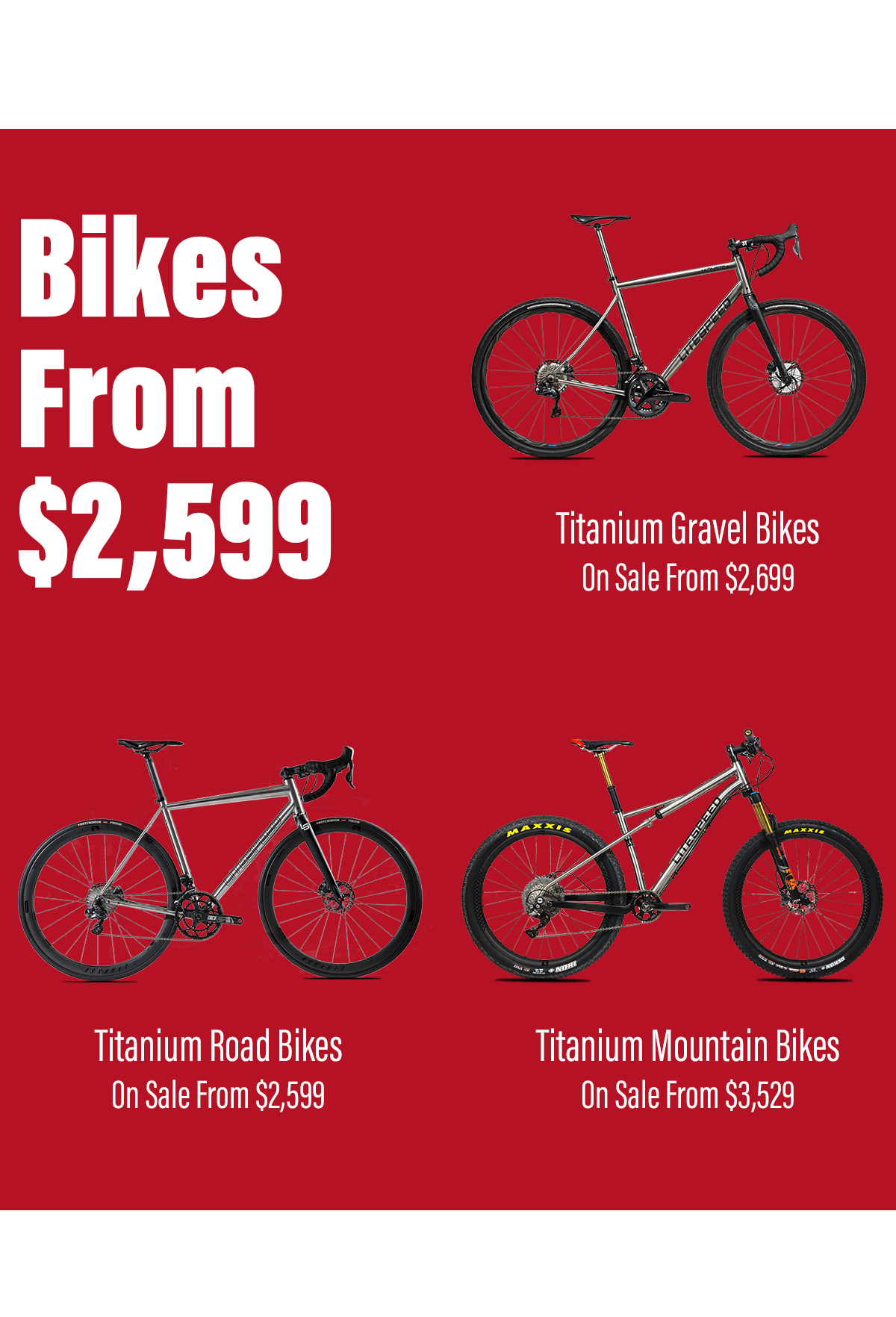 Bikes from $2,999 - shop the Litespeed Memorial Day Sale now!