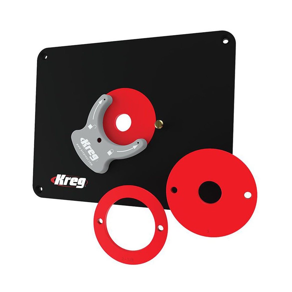Kreg PRS4036 Router Table Insert Plate w/ Level-Loc Rings - Predrilled for Bosch