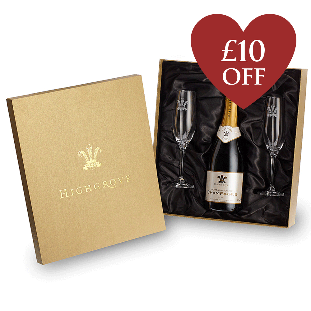 Highgrove Cuvee Champagne Blanc & Flutes Gift Box