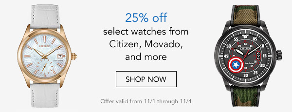 25% off watches