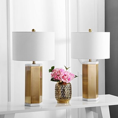 Alya Table Lamp White / Brass Gold