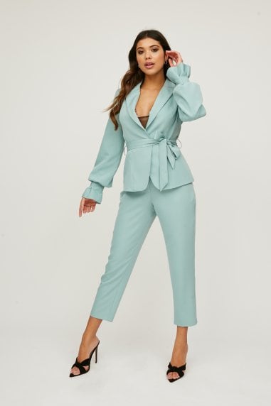 Limitless Sage Buckle Detail Trousers Co-ord